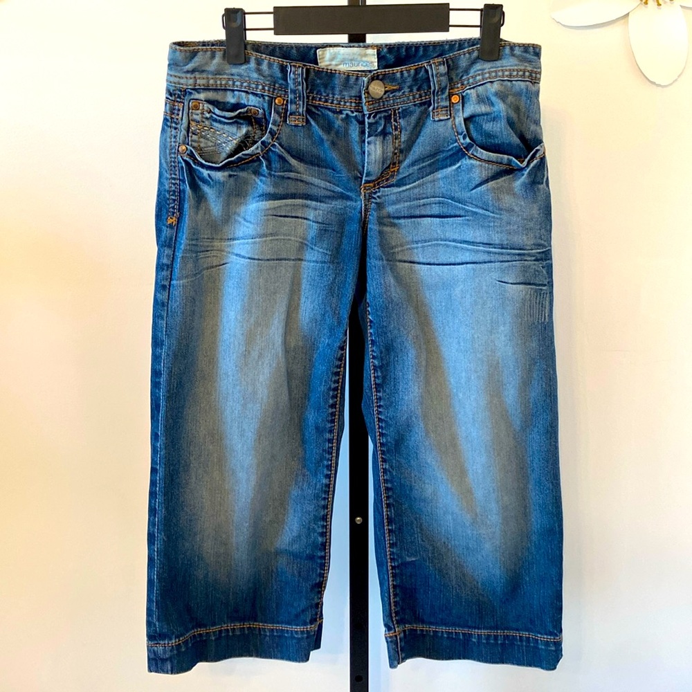 Maurices Low-rise Blue Denim Jean Capris Women's Sz 7/8